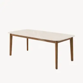 Elvora dining tuintafel | houtlook met stenen blad