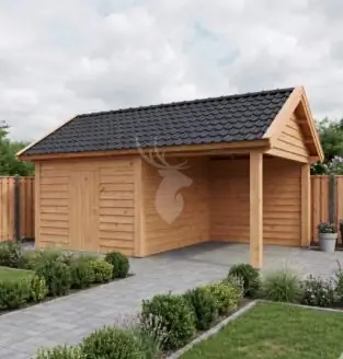 Zadeldak overkapping | hout | 600x300 cm