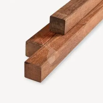 FSC 100% Hardhouten paal | ang. verm. | 6,8x6,8 cm