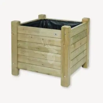 Hoge houten bloembak | vierkant | 80x80 cm