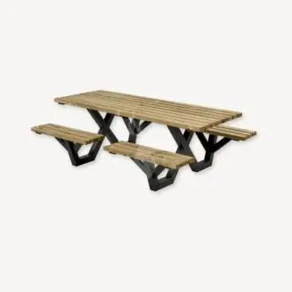 Picknicktafel met open instap | stalen frame