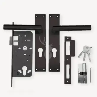 Inbouw cilinderslot | schild | RVS zwart