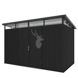 Composiet tuinberging met dubbele deur | zwart | 344x210x226,5 cm
