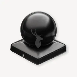 Paalkap met bol zwart