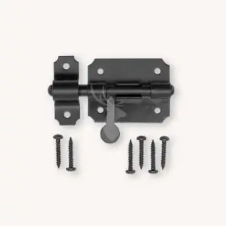 Poortschuif mini | zwart gecoat | plaat: 6,5x5 cm