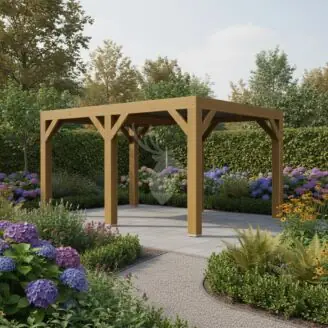 Douglas overkapping Vecht XL1 | douglas groen geïmpregneerd | 457x350 cm