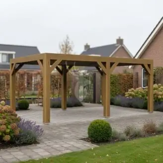 Douglas overkapping Vecht XL2 | douglas groen geïmpregneerd | 557x350 cm