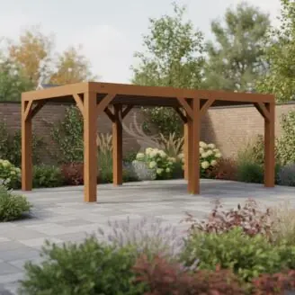 Douglas overkapping Vecht XL2 | douglas bruin geïmpregneerd | 557x350 cm