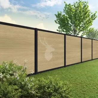 Velufence composiet schutting | Fiberdeck modern | zwart aluminium
