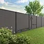 Tuinscherm Velufence | composiet | dark grey triple | voor aluminium palen