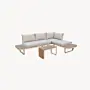 Eversa multifunctionele hoek loungeset | sand met houtlook