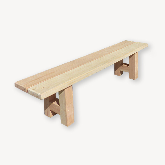 Houten tuinbank recht model